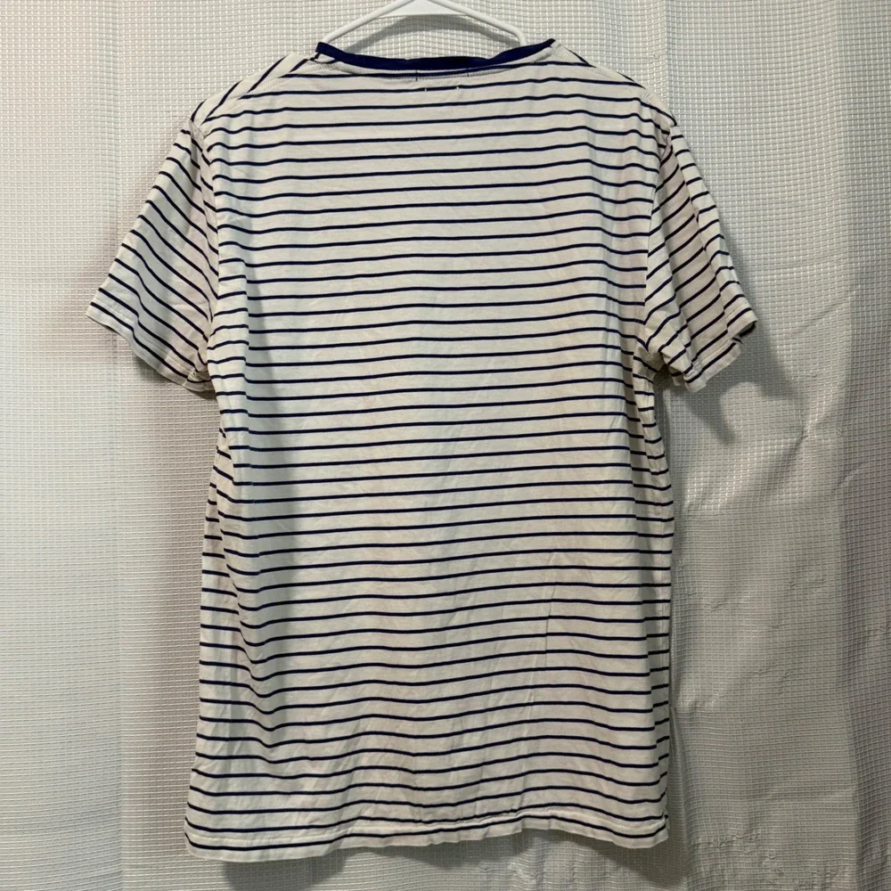 Polo Ralph Lauren T-Shirt Cotton Striped Pocket Custom Fit Nautical Preppy
